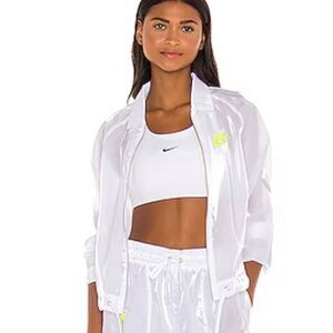 NIKE AIR running jogging set jacket and short SATIN SHEEN WOMENS  White